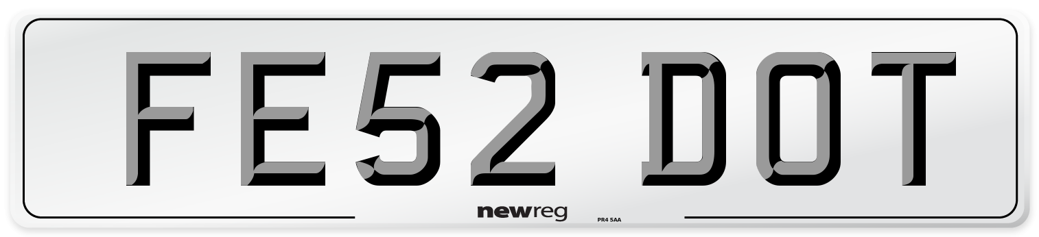 FE52 DOT Number Plate from New Reg